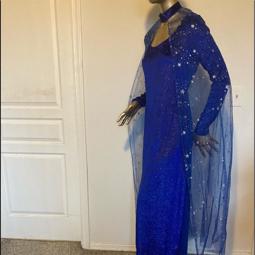 “Starry Night” maxi dress blue & silver size M